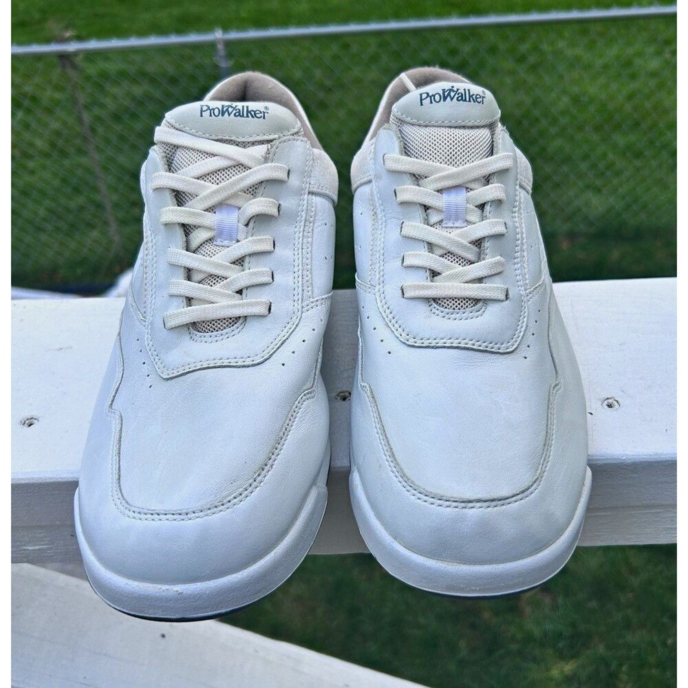 Rockport ProWalker Men’s White Leather Lace-Up Low Top Walking Sneakers MR7104W